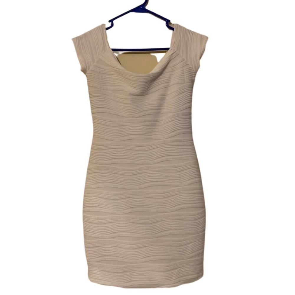 Ivory Mini dress‎ with pleats size large